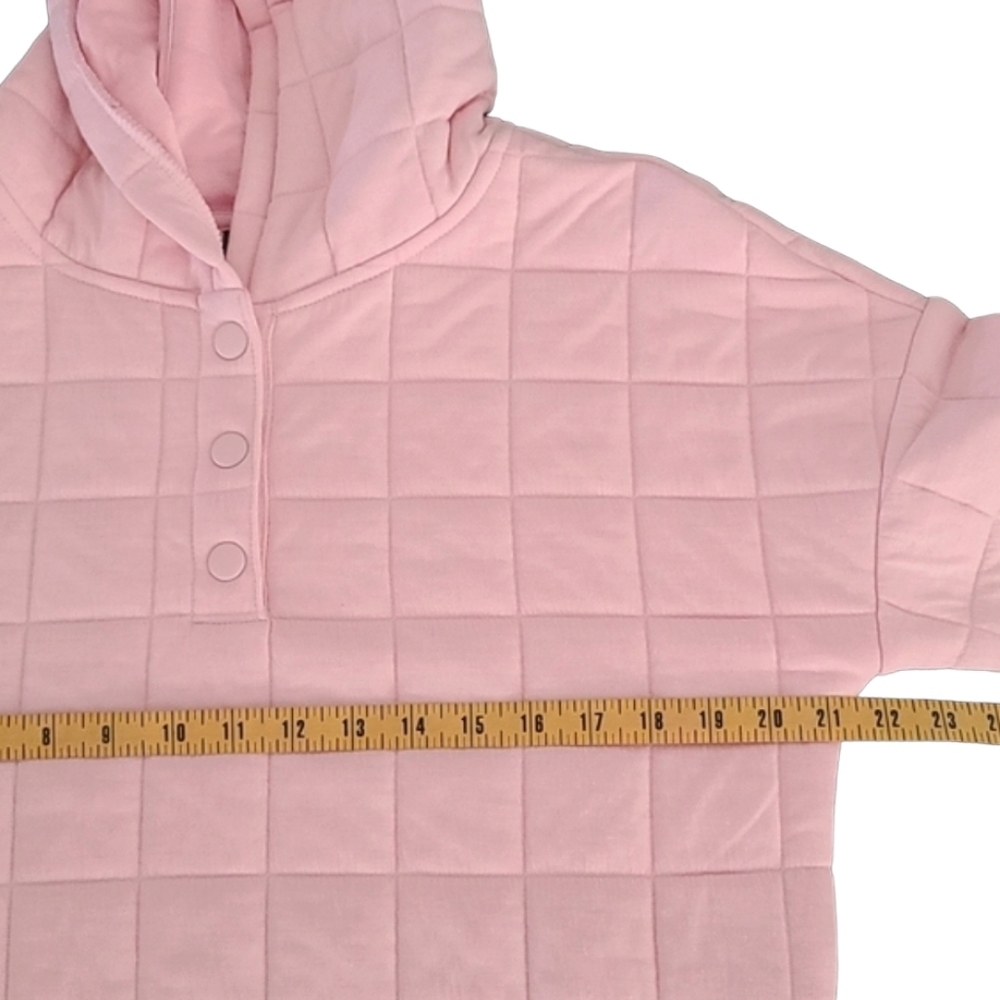 GAPFIT GAP Pink Quilted Pullover Hoodie XS Minimalist Lounge Athleisure Soft - Picture 12 of 15